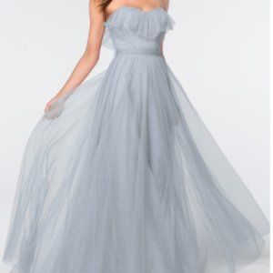 Watters & Watters Dusty French Blue Angelie Gown